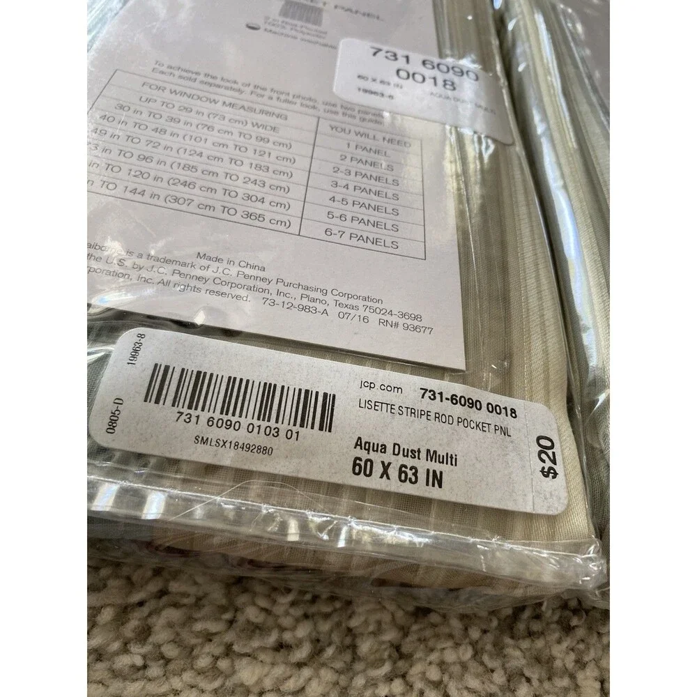 Set Of 2 Liz Claiborne Lisette Rod-Pocket Panel 63